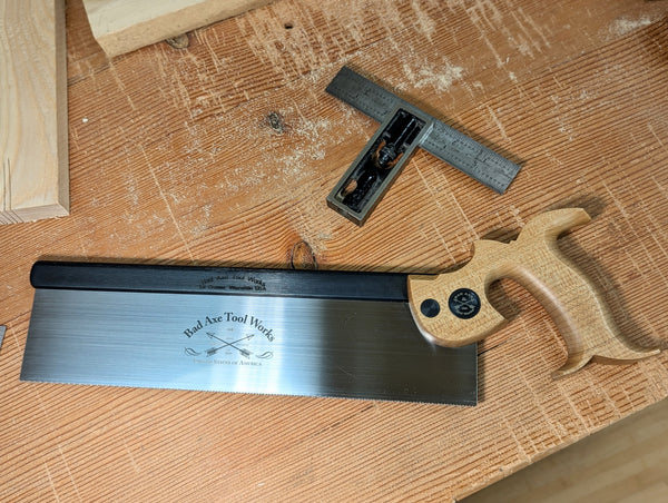 Bad axe tool works 12 inch hybrid small tenon saw with maple handle