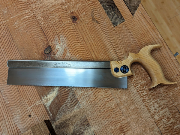 Bad axe tool works 12 inch stiletto dovetail saw with maple handle