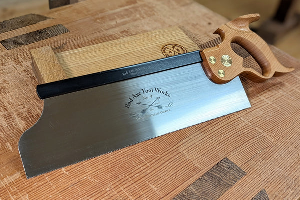 Bad axe tool works 14 inch no 9 tenon saw with cherry handle