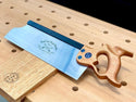 Bad axe tool works 14 inch no 9 tenon saw with a cherry handle and blue fasteners