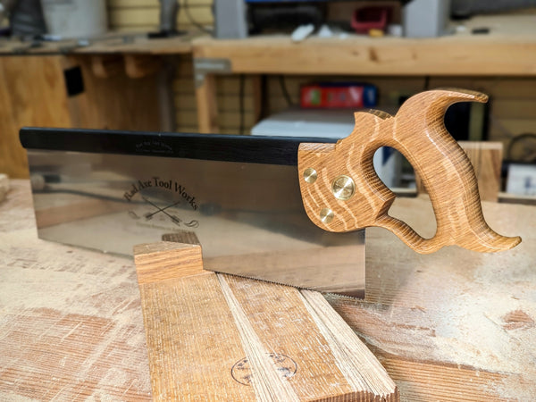 Bad axe tool works 16 inch tenon saw with a white oak handle