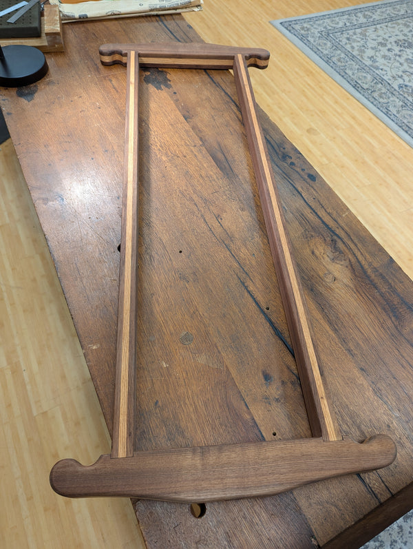 Finished Frame Saw - Red Oak with Walnut Pinstriping