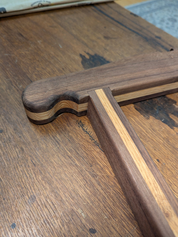 Finished Frame Saw - Red Oak with Walnut Pinstriping