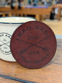 bad axe tool works leather coaster by texas heritage leather works
