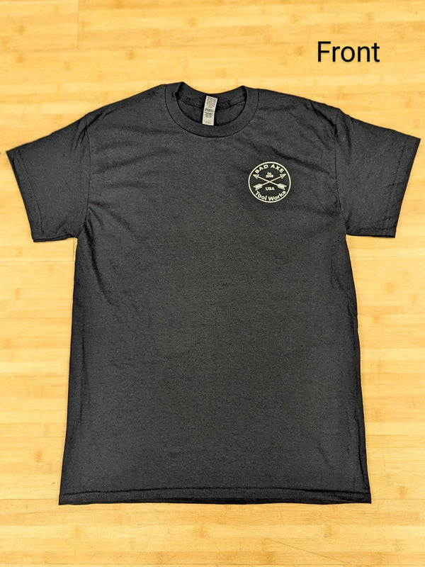 bad axe tool works black t shirt front