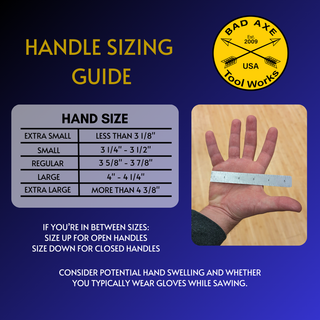 Bad axe tool works handle sizing chart guide