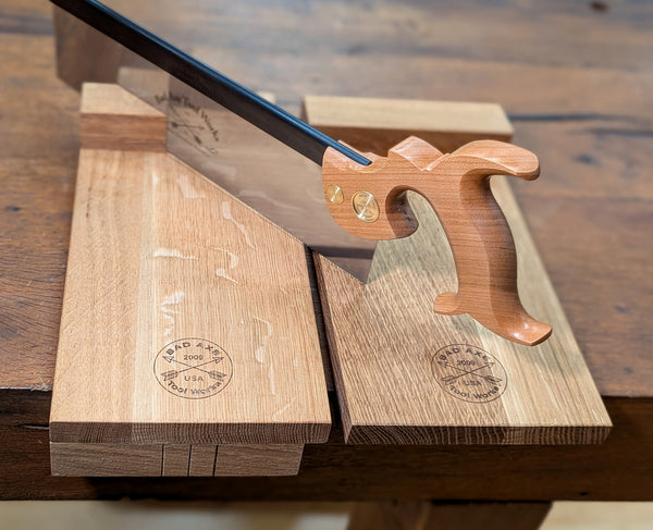Bad axe tool works bench hook set in red oak