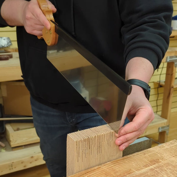 Bad axe tool works 16 inch tenon saw in use