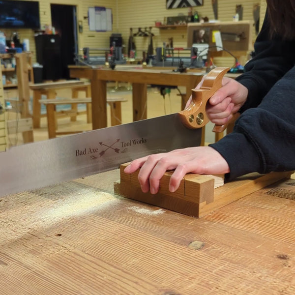 Bad axe tool works 17 inch joiners bench saw in use