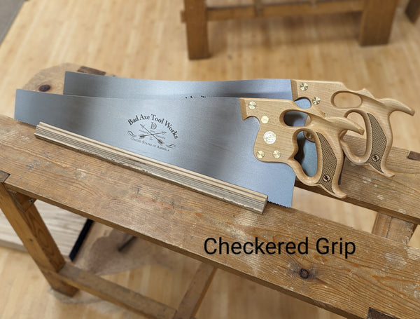 Bad axe tool works custom saw handle checkering